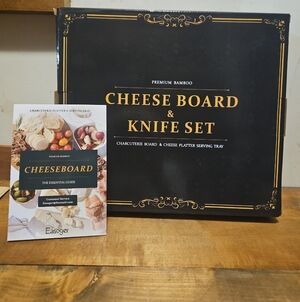 Cheese Board & Knife Set - Black and Gold Packaging